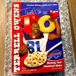 Limited Edition Terrell Owens Honey Nut Toasted Oates Cereal - Collectors Box***